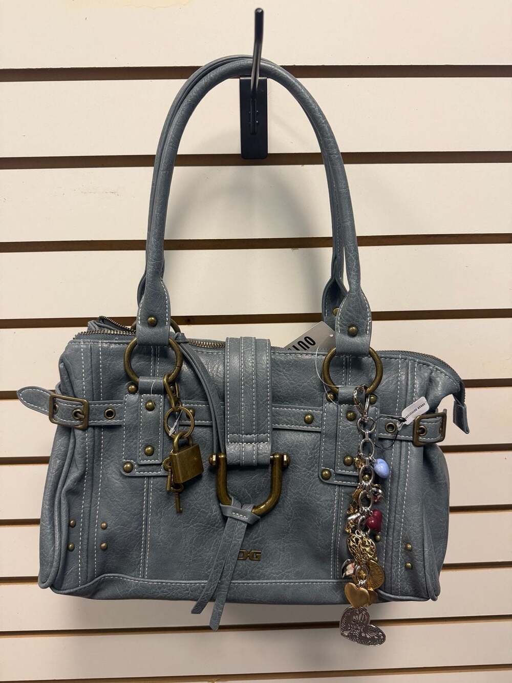 BDG Karlie Lock Shoulder Bag in Blue with Charm NWT
